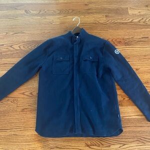 Men's Navy Military-Style Wool Blend Jacket